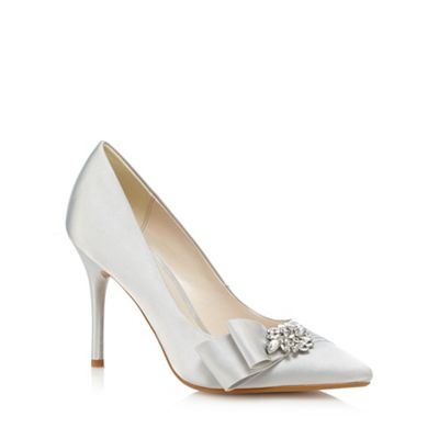 No. 1 Jenny Packham Silver satin jewel embellished heels